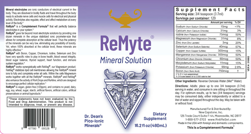 ReMyte - Minerallösung | Dr. Dean´s piko-ionische Multimineral-Lösung - 480ml