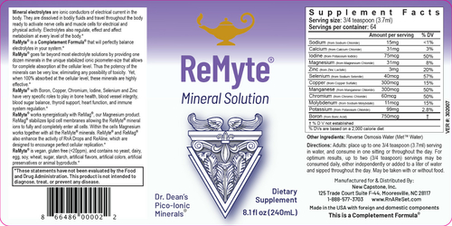 ReMyte - Minerallösung | Dr. Dean´s piko-ionische Multimineral-Lösung - 240ml